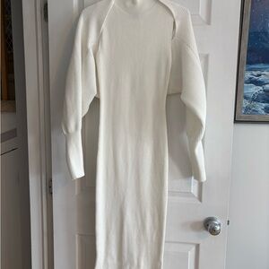 Elegant White Knit Dress